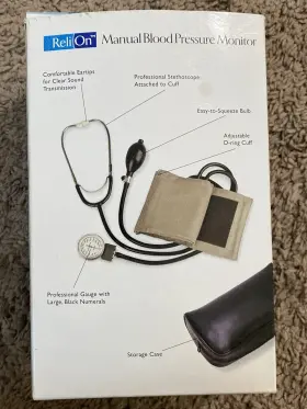 Relion 681306611116 Blood Pressure Monitor Manual Kit Sphygmomanometer Upper Arm Clinical #2