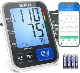 Renpho 840191400452 Blood Pressure Monitor For Home Use - Large Cuff With Display