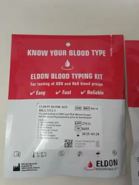 Right For Your Type 892165002230 Original Eldon Home Blood Typing Kit Abo And Rhd - Set Of 2 Kits Exp 3/28/25 #2