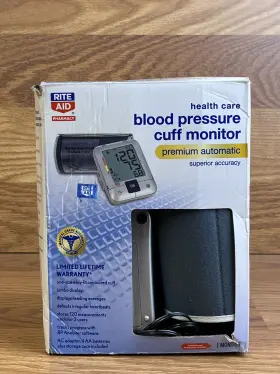 Rite Aid Bp3ar1-4xrite Health Care Blood Pressure Cuff Monitor Premium Automatic