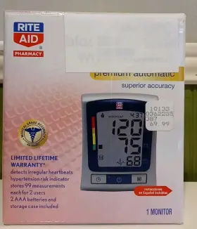 Rite Aid Bp3nu1-3erite Blood Pressure Wrist Monitor - Premium Automatic