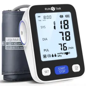 Runstar 850060181498 Upper Arm Blood Pressure Monitor With Wide Range Cuff 8.7ftft -16.5ftft For Hom