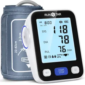 Bp-205 Runstar Upper Arm Blood Pressure Monitor With Wide Range Cuff 8.7ftft -16.5ftft Fo