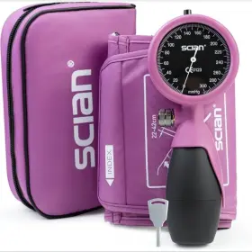 Scian Hs-201w-pr Palm Style Aneroid Sphygmomanometer With Cuff 8.7-16.5 Manual Purple