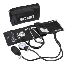 Hs-50b-bk1 Scian Aneroid Sphygmomanometer And Dual Head Stethoscope Set With Blood Pressure Cu