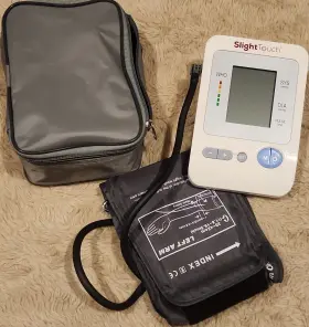 Slighttouch St-402 Upper Arm Automatic Blood Pressure Monitor With Cuff And Case
