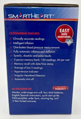 01-553np Smartheart Blood Pressure Monitor With Intelligent Inflation - Wide Cuff #3