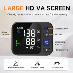 Aoj-35e Sourt Blood Pressure Monitor Backlit Display Adjustable Cuff Dual User 2x99 Reading #3