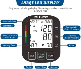 Sumee 684569360654 Wrist Monitor Automatic Bp Machine With Large Backlit Display Heart Rate Moni #2