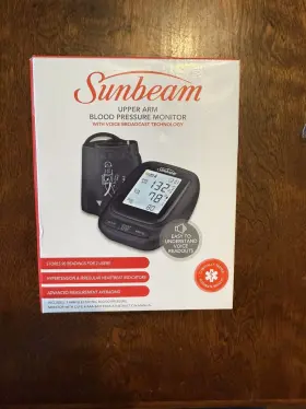 16984 Sunbeam Upper Arm Blood Pressure Monitor With Voice Broadcast Technology