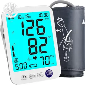 Urion 445013289241 Blood Pressure Monitor Upper Arm Large Led Backlit Screen 1000 Sets Memory Autom