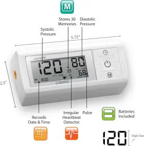 Bp3gr1-3p Usa Inc. Series 200 Automatic Upper Arm Blood Pressure Monitor Wide-range Cuff Fits Most #3