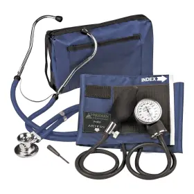 02-12602 Veridian Blue Reusable Aneroid / Stethoscope Set 1 Each