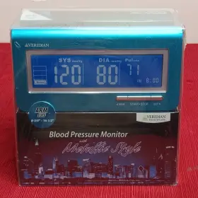 01-513bl Veridian Healthcare Adult Arm Blood Pressure Monitor Metallic Style New