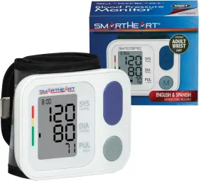01-574 Veridian Healthcare Smartheart Blood Pressure Monitor Adult Wrist Cuff 2-person Memory 398 Tot
