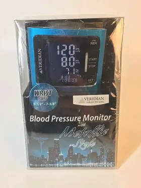 Veridian Healthcare 745747512415 Blood Pressure Monitor - Wrist Cuff Blue New