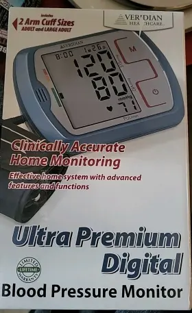 Veridian Healthcare 845717004077 New Ultra Premium Digital Blood Pressure Monitor 2 Cuffs