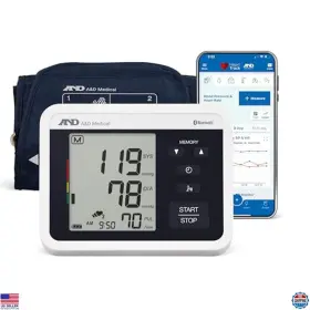 Ua-1040tble Visit The A&d Medical Store Voice-guided Blood Pressure Monitor With Bluetooth Wide Cuff 3 Languages