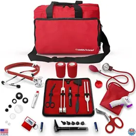 Asa02116 Visit The Asa Techmed Store Nurse Starter Kit - Stethoscope Blood Pressure Monitor 18 Pieces Red