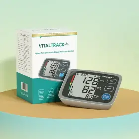 805103 Vitaltrack Upper Arm Blood Pressure Monitor Digital Lcd Cuff Slightly Used