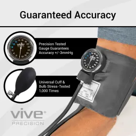 Vive Precision 818323020120 Manual Cuff - Aneroid Sphygmomanometer With Case Bp Kit Monitor For Adults #2