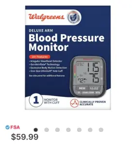 Walgreens 311917207001 Deluxe Arm Digital Blood Pressure Monitor 10 Features New