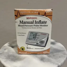 Bm-725w Walgreens 629131 Manual Inflate Blood Pressure Kit Case Memory Large Display