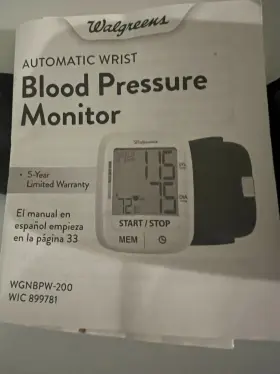 Wgnbpw-200a Walgreens Wgnbpw-200 Auto Wrist Blood Pressure Monitor Model -with Instructions #3