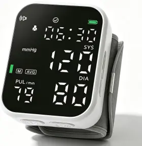 Wishlove Ck-w358 Blood Pressure Monitor Automatic Wrist Rechargeable With Large Display