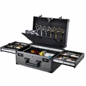 M62j Yueieoun Barber Case With Clippers Sliding Tray Profesional Barbers Briefcas