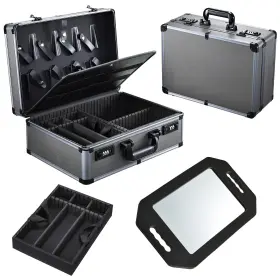 M62l Yueieoun Professional Barber Case With Clipper Tray Organizer 6 Adjus