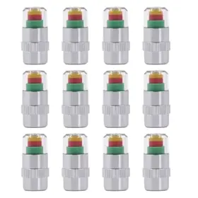 Zimisi Zimisi-zms-257 12pcs Car Tire Pressure Monitor Valve Stem Caps 2.4bar 36psi Silver