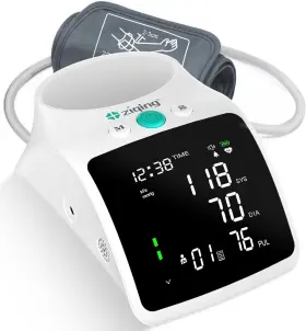 Ziqing 445043431412 Blood Pressure Monitor Rechargeable High Cuff Upper Arm With Lar