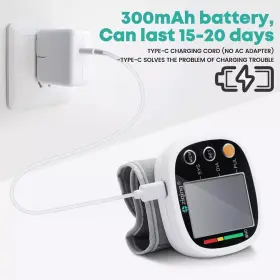Ziqing 749782976591 Blood Pressure Monitor Wrist Rechargeable Voice Broadcast Heart Rate