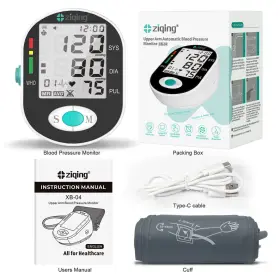 Xb-04 Ziqing Digital Pulse Heart Rate Machine Blood Pressure Monitor Arm Large Cuff 22-44cm #3