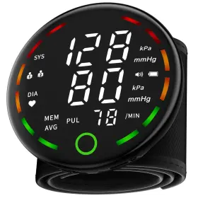 Ziqing Xp0590 Rechargeable Wrist Blood Pressure Monitor Led Display Fast Reading With Case