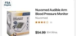 New Nuvomed - Audible Arm Blood Pressure Monitor White Quick & Free Shipping. Fixed Price $40.00.