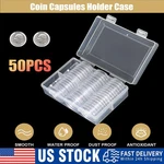 50-PIECE Clear Plastic Holders For American Silver Eagle & Bitcoin Sizes. Fixed Price $12.79.