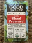 Good Nature Healthy Blood Pressure 20 Bags Pure Teas. Fixed Price $7.99.