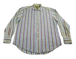 Robert Graham Shirt Men Size Lg Green Blue Long Sleeve Button Up Flip Cuff Adult. Fixed Price $9.50.