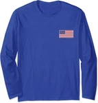 American Cool Patriotic Flags Pocket Long Sleeve Tshirt. Fixed Price $18.49.