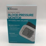 Family Wellness Automatic Wrist Blood Pressure Monitor W/ Inflation. Fixed Price $15.99.
