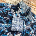 Robert Graham Shirt Adult Medium Blue Abstract Button Up Long Flip Cuff Mens. Fixed Price $43.79.