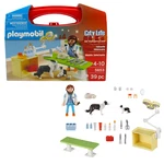 Playmobil City Life # 5653 Vet Visit Carry Case 39 Pc Set New Figure Dog Cat. Fixed Price $19.99.