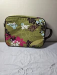 Initials Inc. Lined Laptop Travel Bag Green Floral Brown. Fixed Price $20.00.