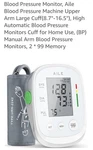 Blood Pressure Monitor, Aile Machine Upper Arm Large.... Fixed Price $24.99.